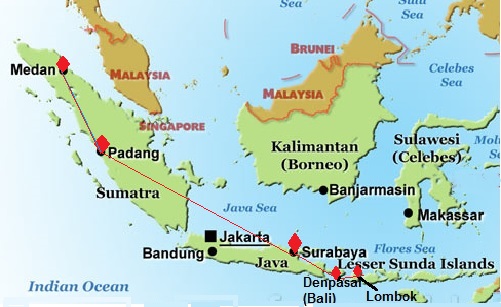 Indonesia route map